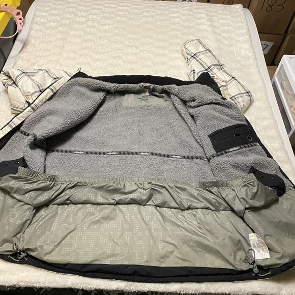 Ripzone Core Jacket Men's XL Beige Plaid Fleece Lined Full Zip Nylon Long Sleeve - Picture 7 of 16